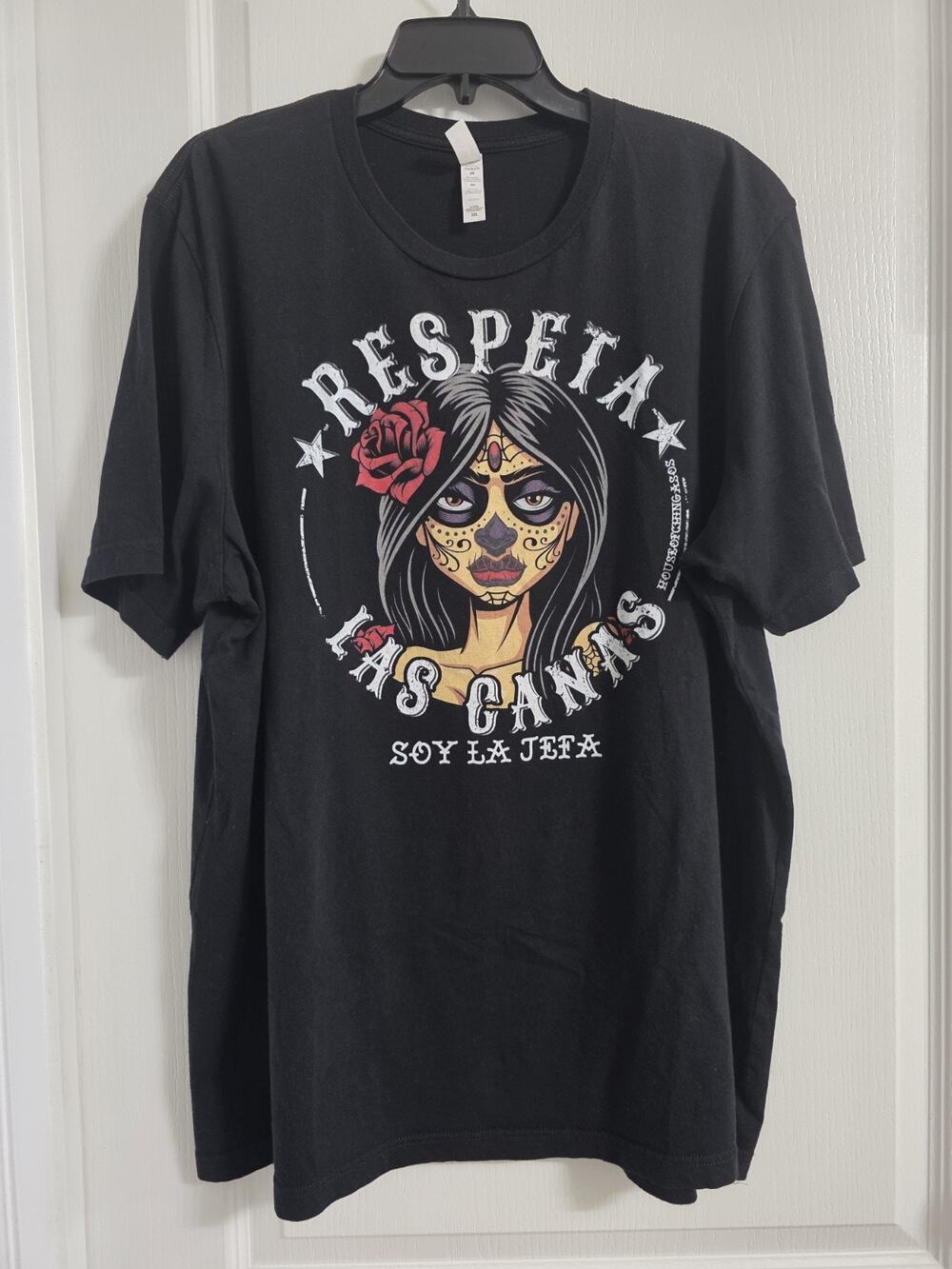 Bella & Canvas Womens Black Respeta Las Canas Graphic T-shirt 2XL Bin2
